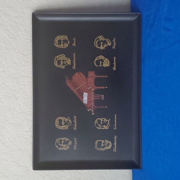 VTG. COUROC OF MONTEREY INLAID SERVING TRAY SYMPHONY COMPOSERS GRAND PIA… - Picture 1 of 12